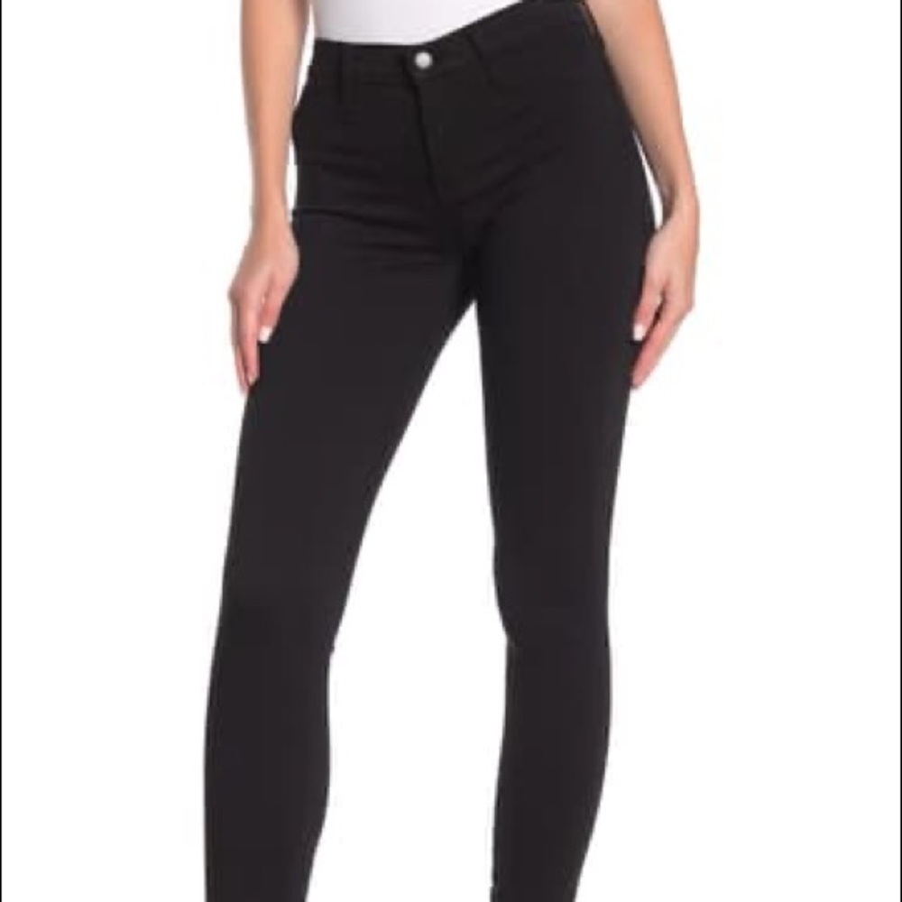 J Brand Super Skinny Mid-Rise Black Jeans
